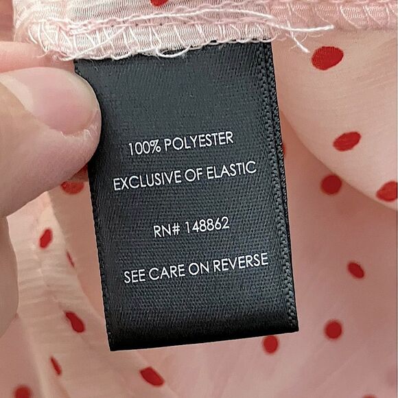 Torrid Womens Plus Size Pink Chiffon Bow Front Button-Up Polkadot Blouse Size 5X - Picture 12 of 13